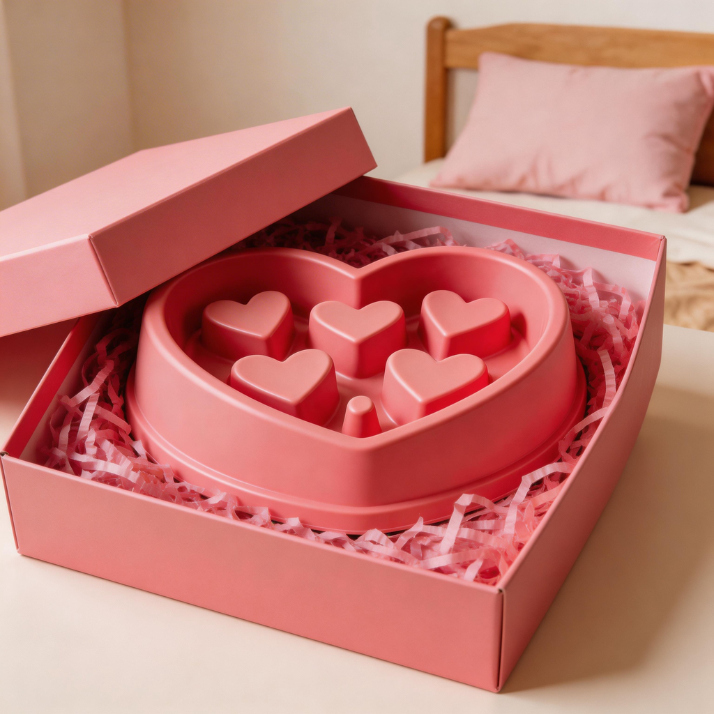 Heart-Shaped Slow Feeder | High-Quality Plastic | Love-Filled Feeding Time | Ideal Gift for Dog Lovers | Playful Heart Design
