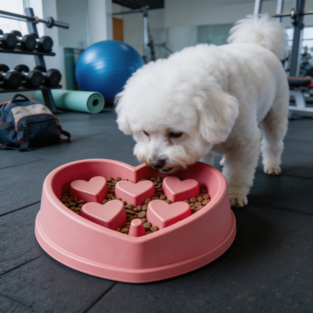 Heart-Shaped Slow Feeder | High-Quality Plastic | Love-Filled Feeding Time | Ideal Gift for Dog Lovers | Playful Heart Design
