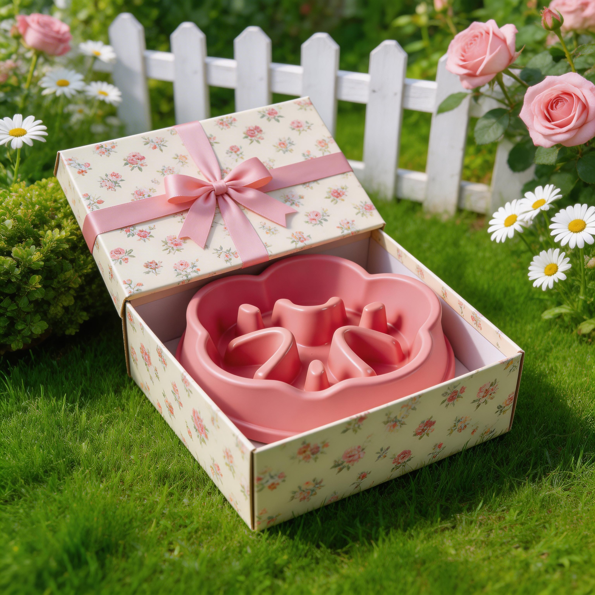 Cheerful Flower-Shaped Slow Feeder | High-Quality Plastic | Fun and Playful Design | Ideal Gift for Pet Lovers