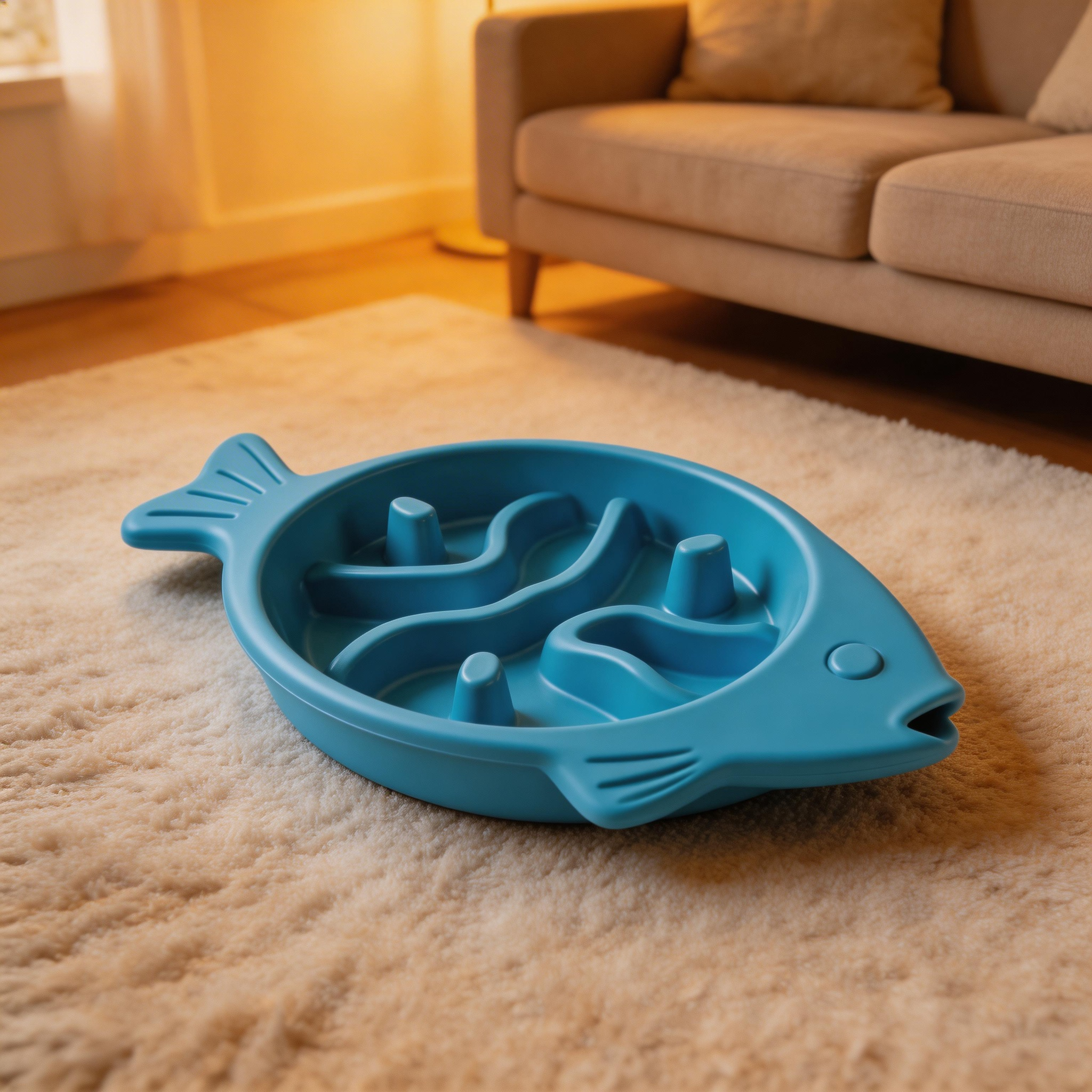 Fun Fish-Shaped Slow Feeder | Durable Plastic | Interactive Meal Time | Perfect Gift for Dog Owners | Playful Fish Design