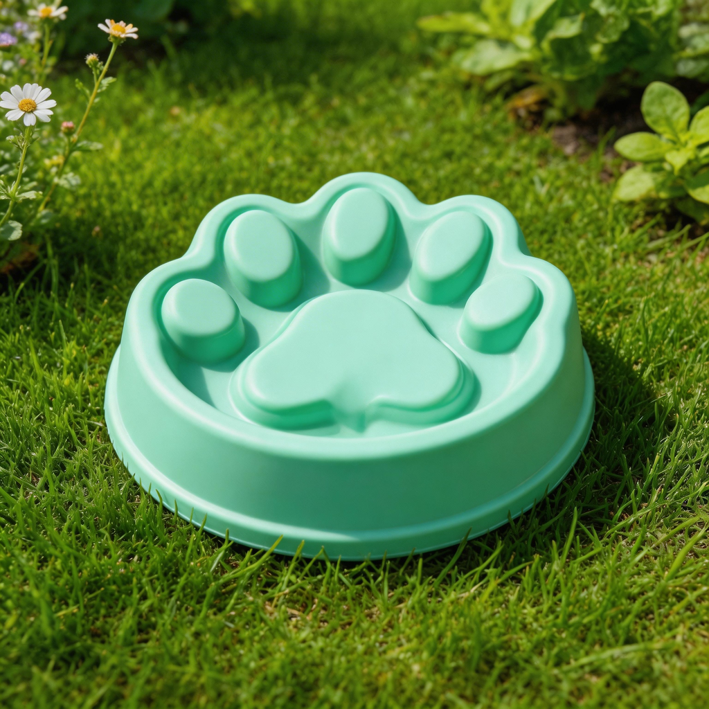 Adorable Paw Print Slow Feeder | Non-Slip Plastic | Fun Meal Time | Great Gift for Dog Parents | Paw Print Design