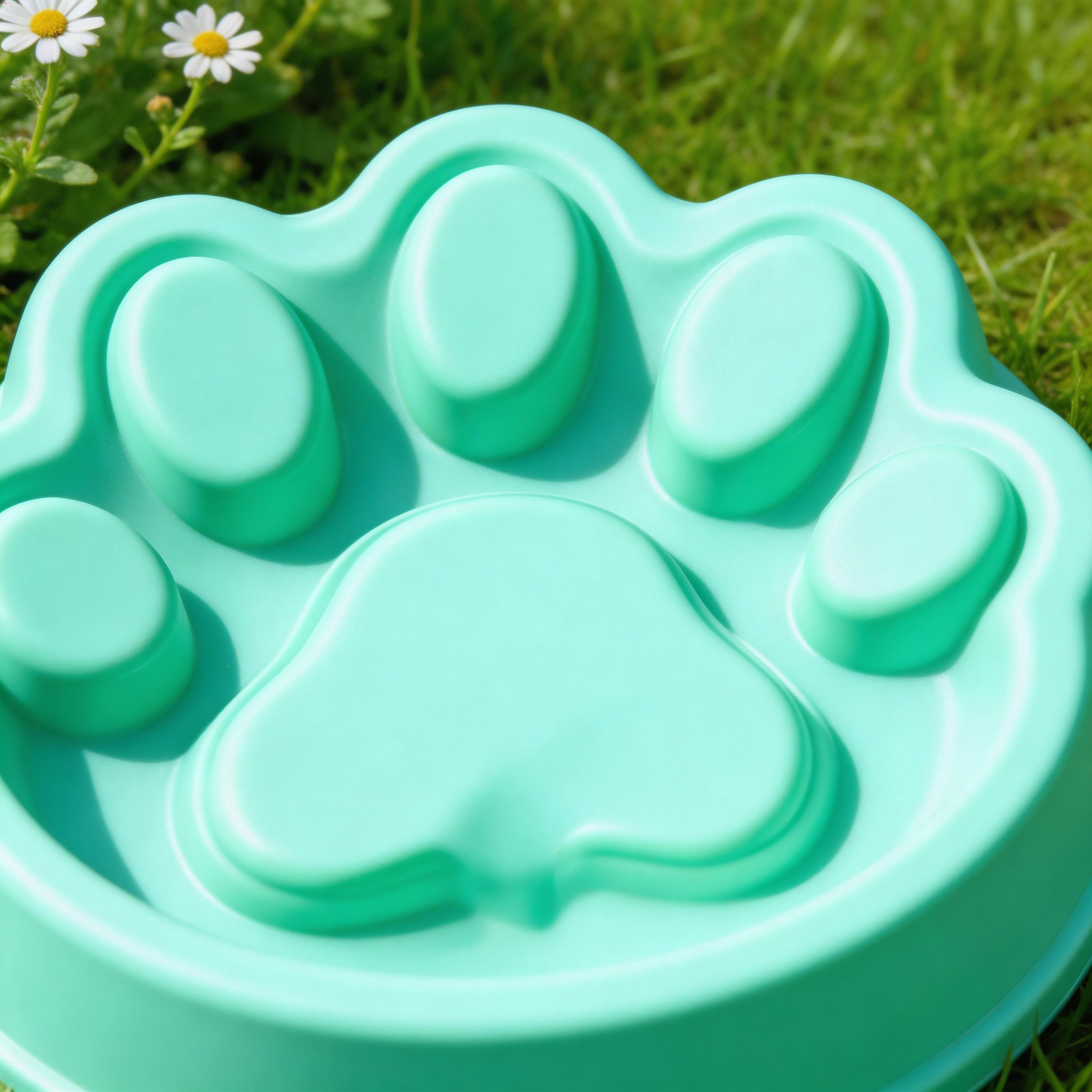 Adorable Paw Print Slow Feeder | Non-Slip Plastic | Fun Meal Time | Great Gift for Dog Parents | Paw Print Design