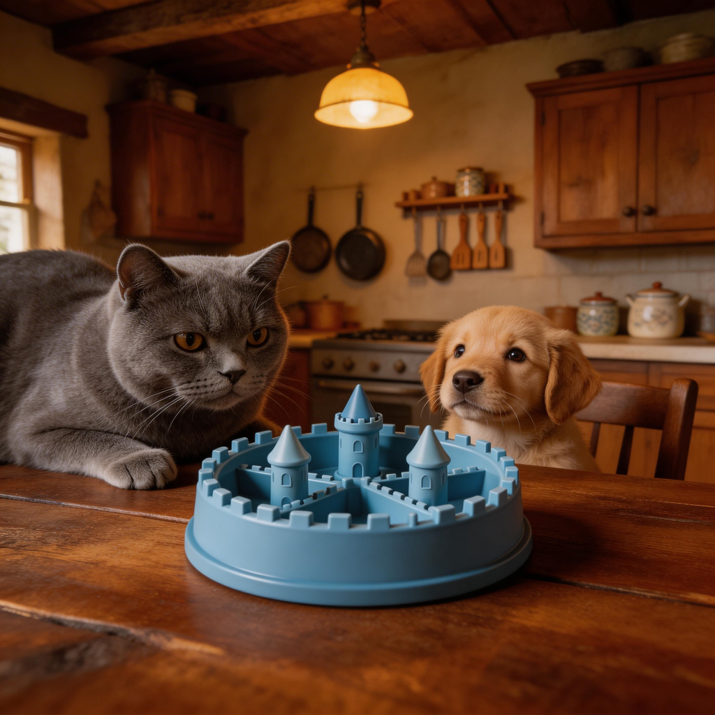 Castle-Shaped Slow Feeder | Sturdy Plastic | Whimsical Design for Pets | Great Gift for Dog Parents | Fun Castle Theme