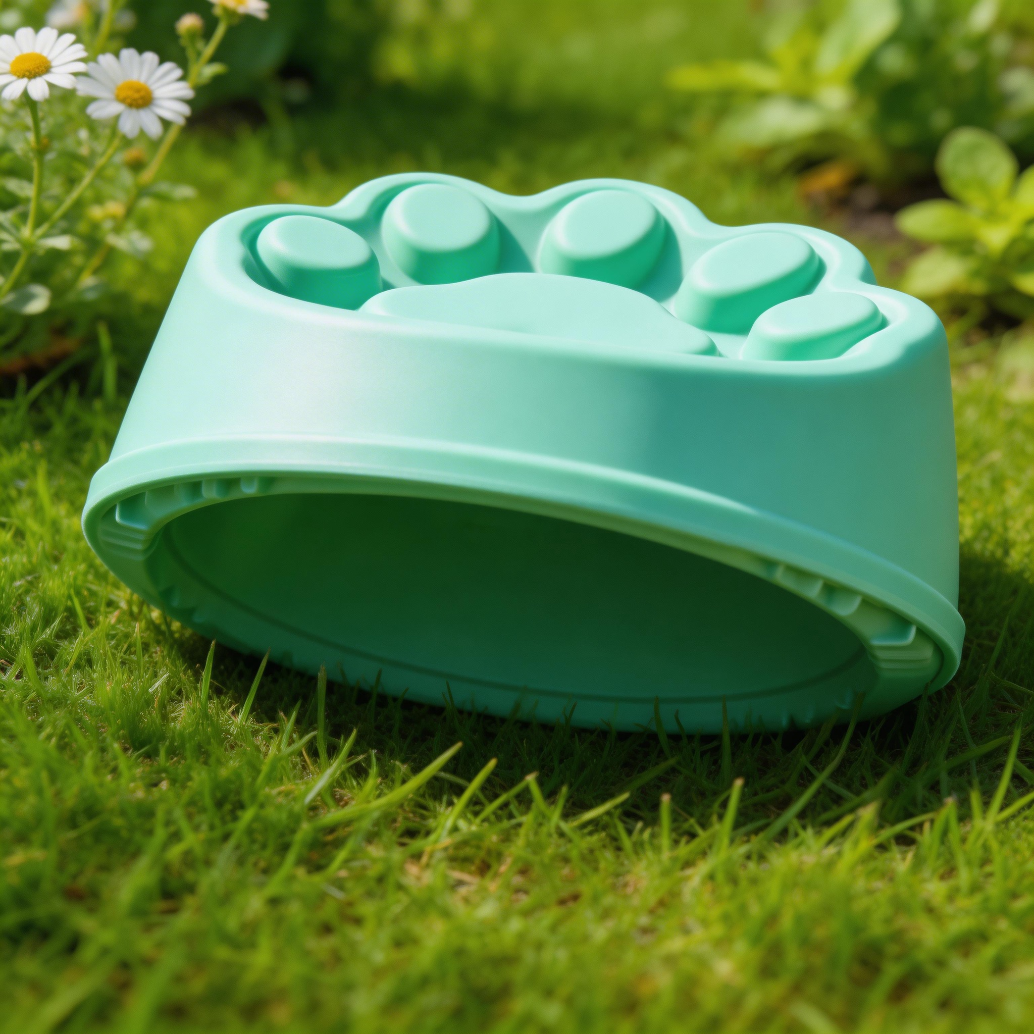 Adorable Paw Print Slow Feeder | Non-Slip Plastic | Fun Meal Time | Great Gift for Dog Parents | Paw Print Design