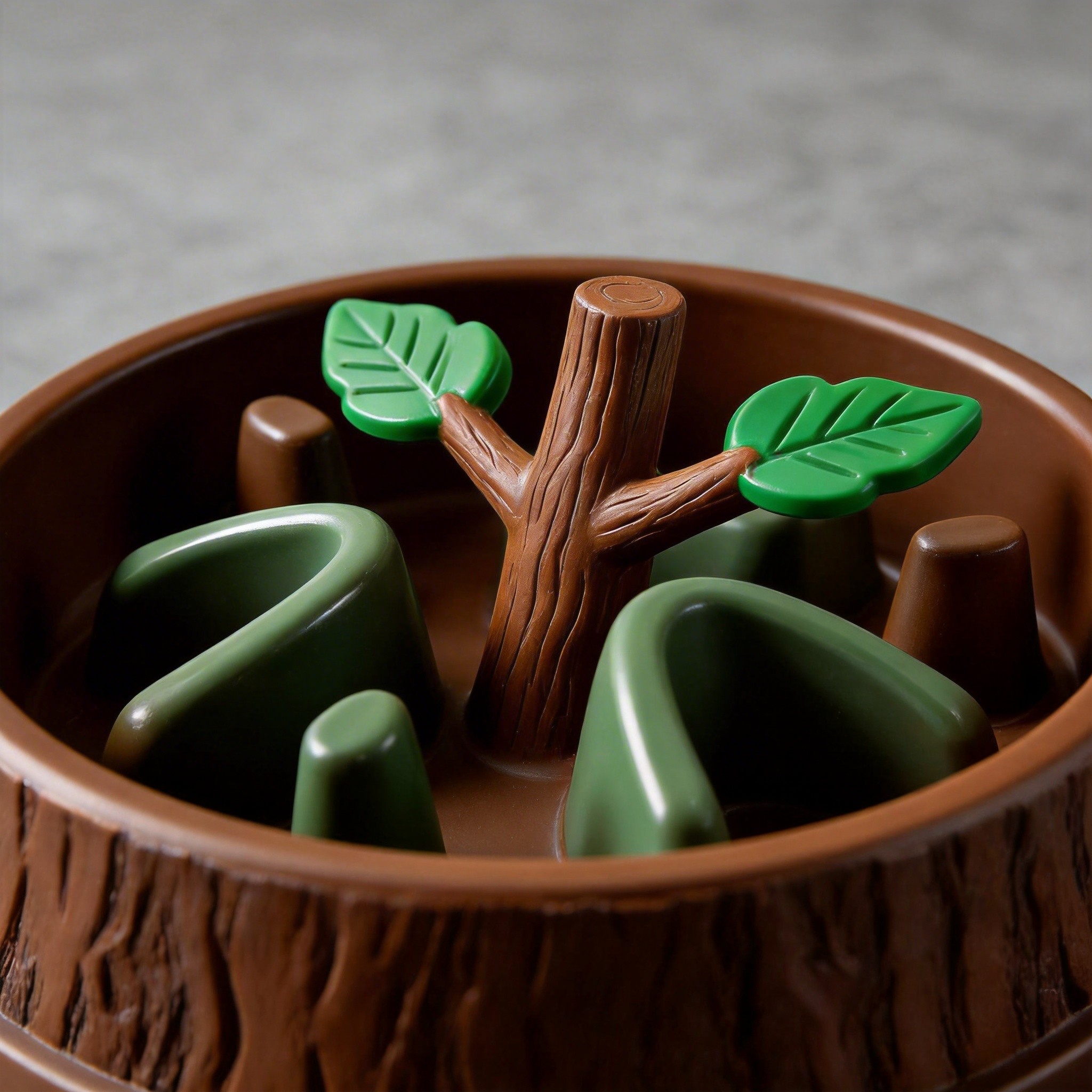ree Trunk Slow Feeder | Durable Plastic | Nature-Inspired Feeding Bowl | Perfect Gift for Nature Lovers | Unique Tree and Leaf Design