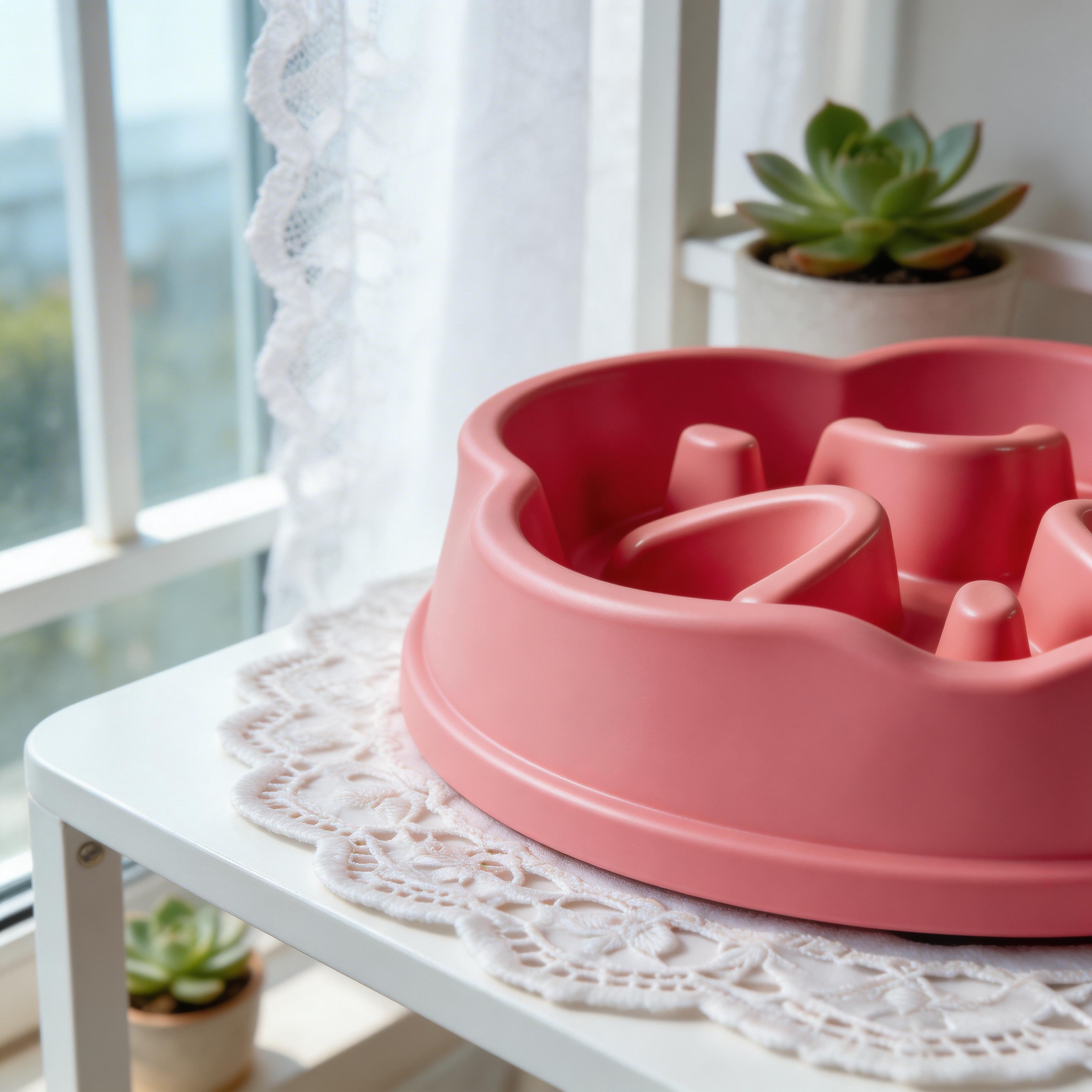 Cheerful Flower-Shaped Slow Feeder | High-Quality Plastic | Fun and Playful Design | Ideal Gift for Pet Lovers