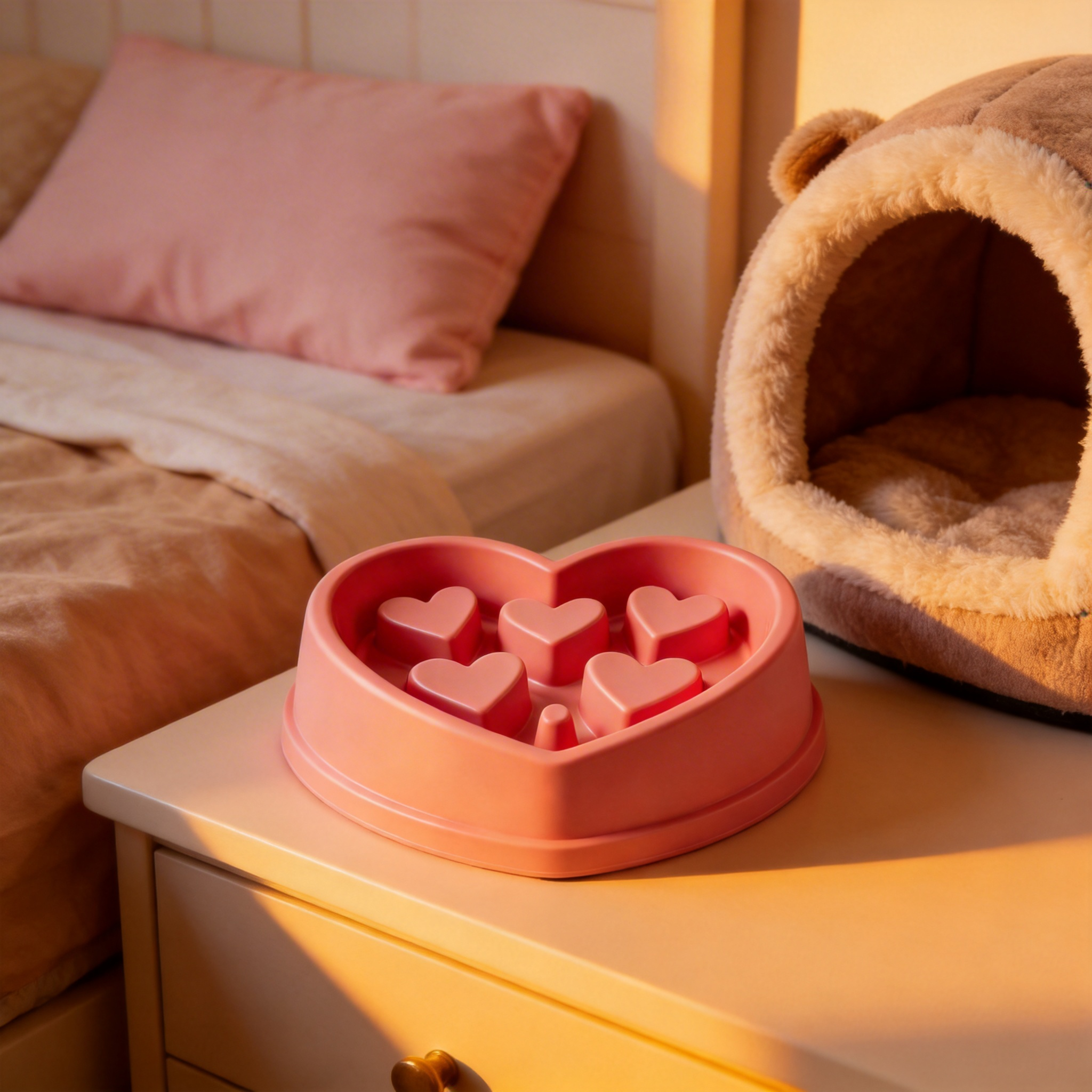 Heart-Shaped Slow Feeder | High-Quality Plastic | Love-Filled Feeding Time | Ideal Gift for Dog Lovers | Playful Heart Design