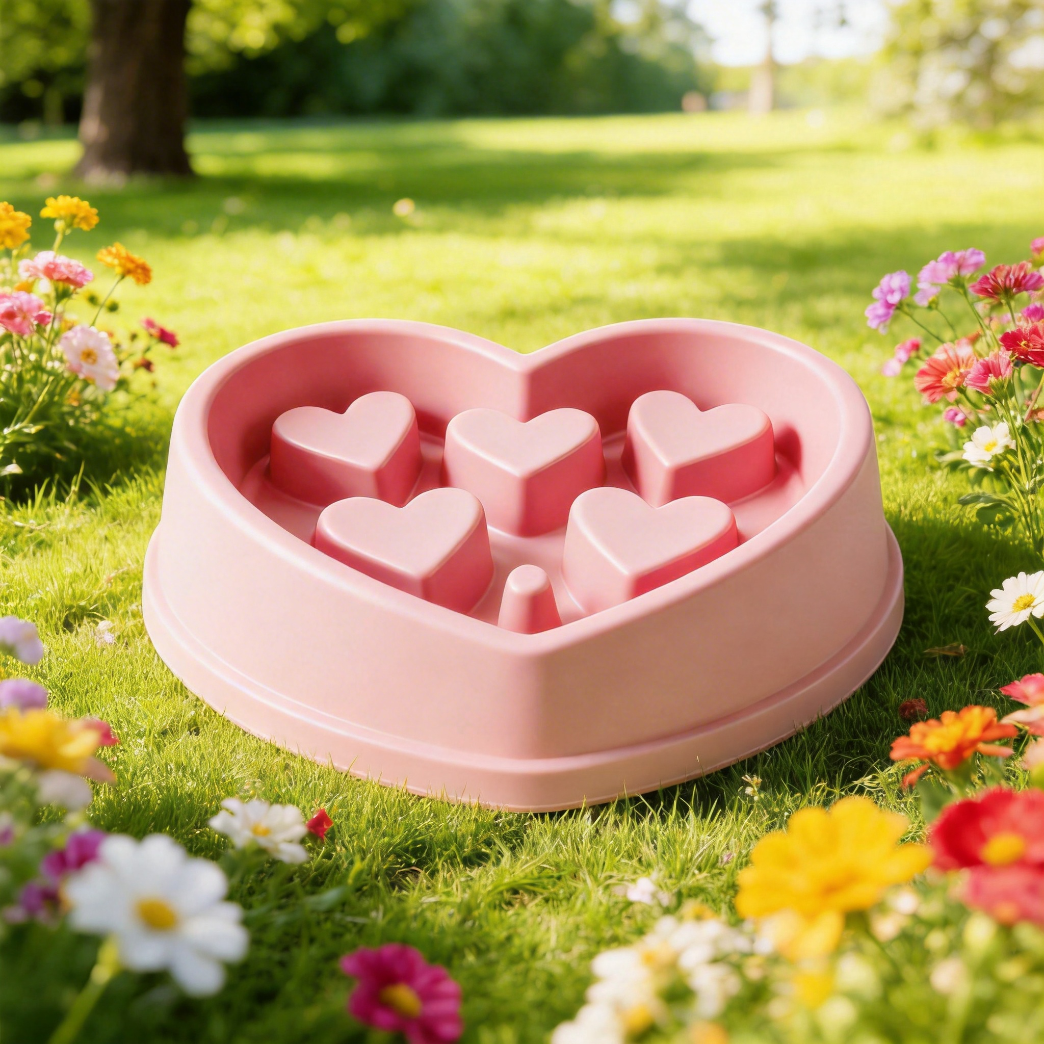 Heart-Shaped Slow Feeder | High-Quality Plastic | Love-Filled Feeding Time | Ideal Gift for Dog Lovers | Playful Heart Design