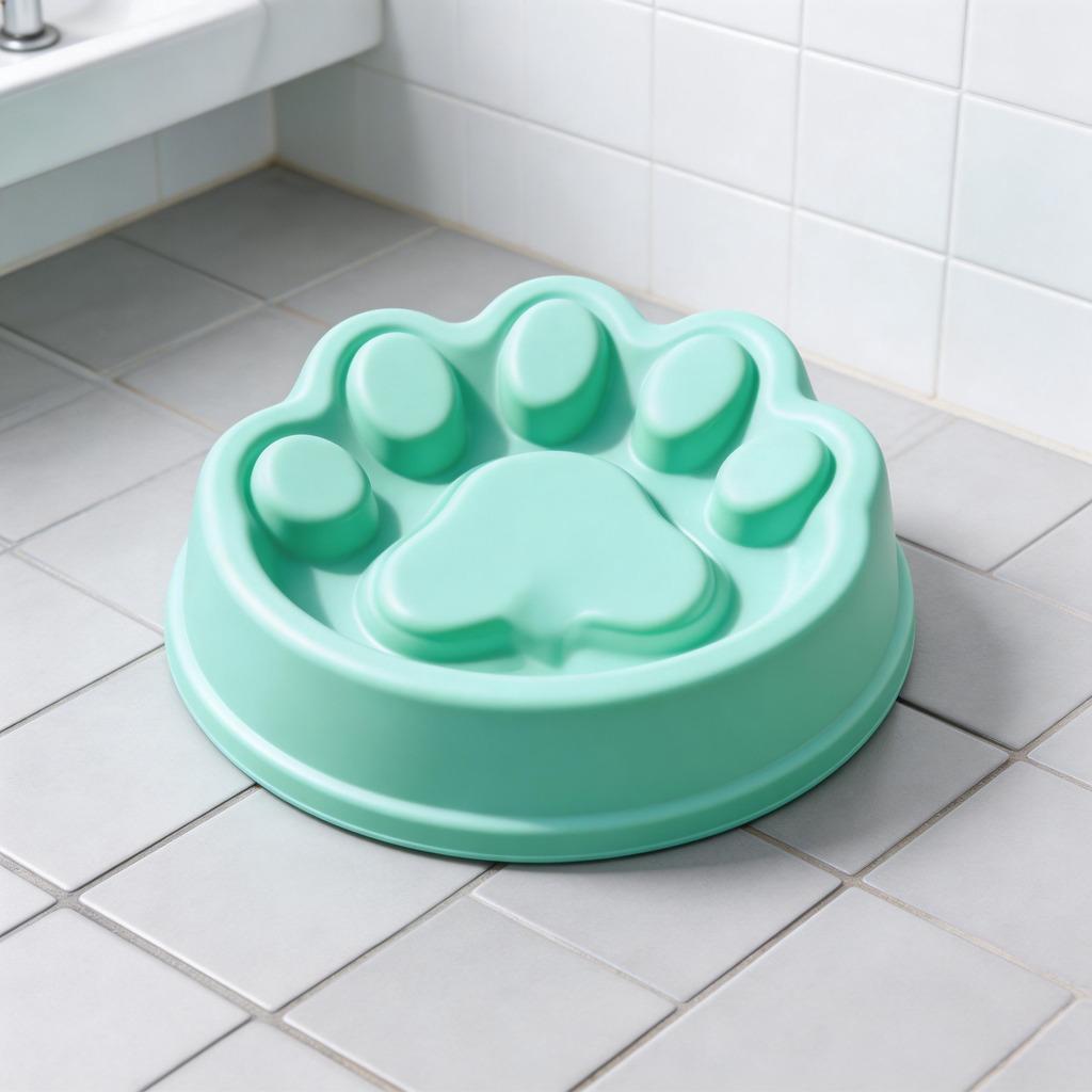 Adorable Paw Print Slow Feeder | Non-Slip Plastic | Fun Meal Time | Great Gift for Dog Parents | Paw Print Design