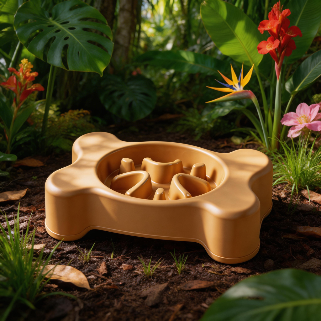 Fun Dog Bone Slow Feeder | Durable Plastic | Pet Feeding Time | Ideal Gift for Dog Owners | Playful Bone Design