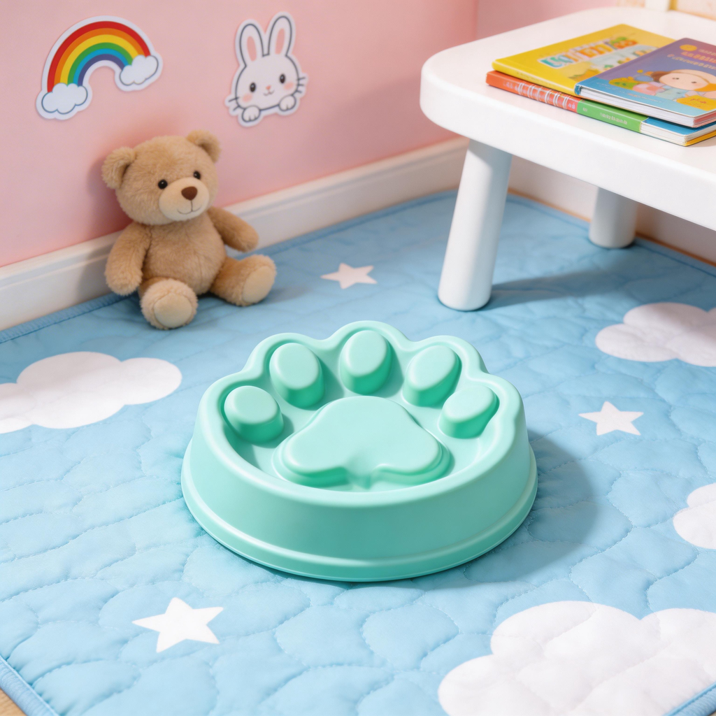 Adorable Paw Print Slow Feeder | Non-Slip Plastic | Fun Meal Time | Great Gift for Dog Parents | Paw Print Design
