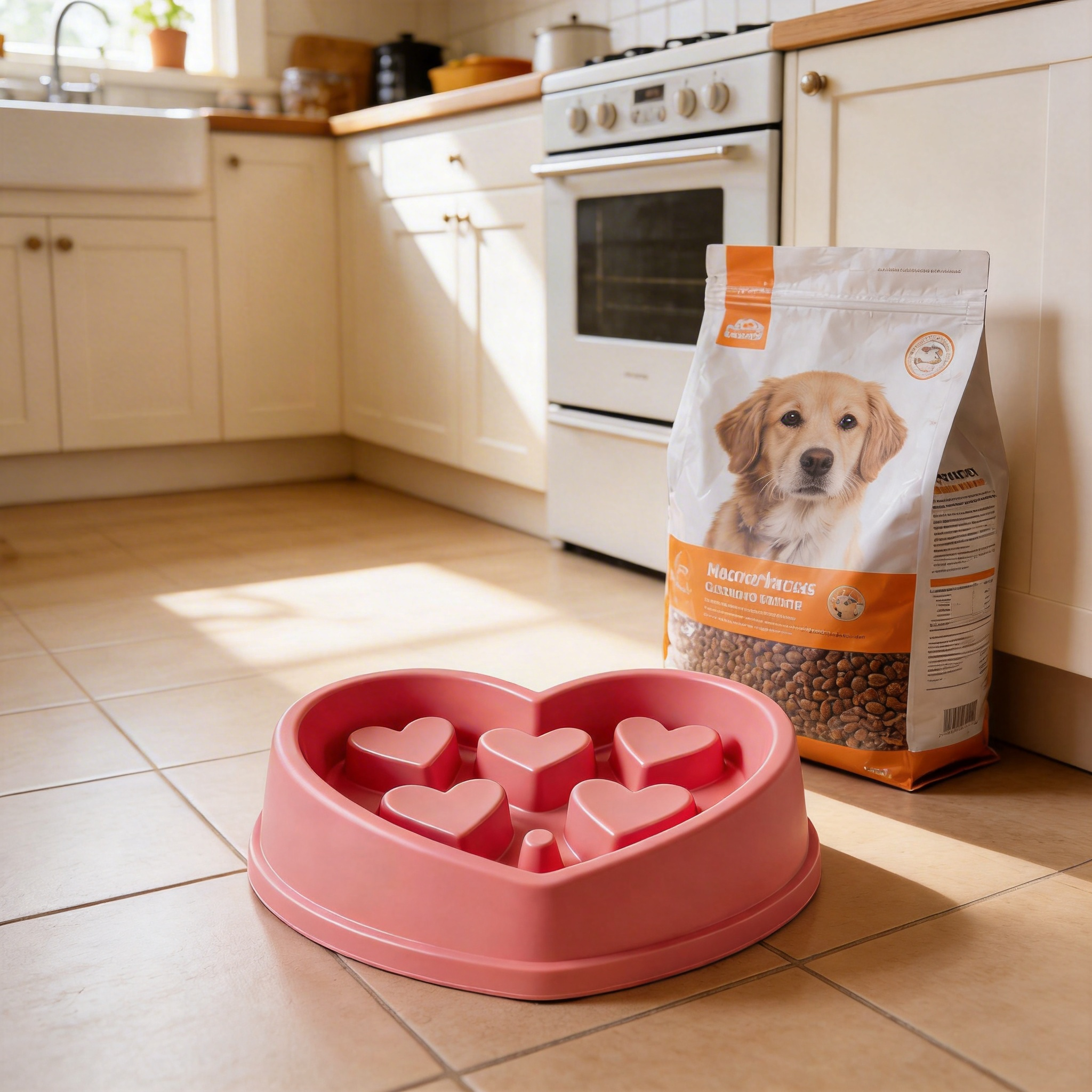Heart-Shaped Slow Feeder | High-Quality Plastic | Love-Filled Feeding Time | Ideal Gift for Dog Lovers | Playful Heart Design