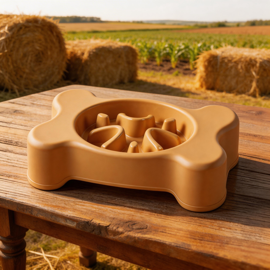Fun Dog Bone Slow Feeder | Durable Plastic | Pet Feeding Time | Ideal Gift for Dog Owners | Playful Bone Design