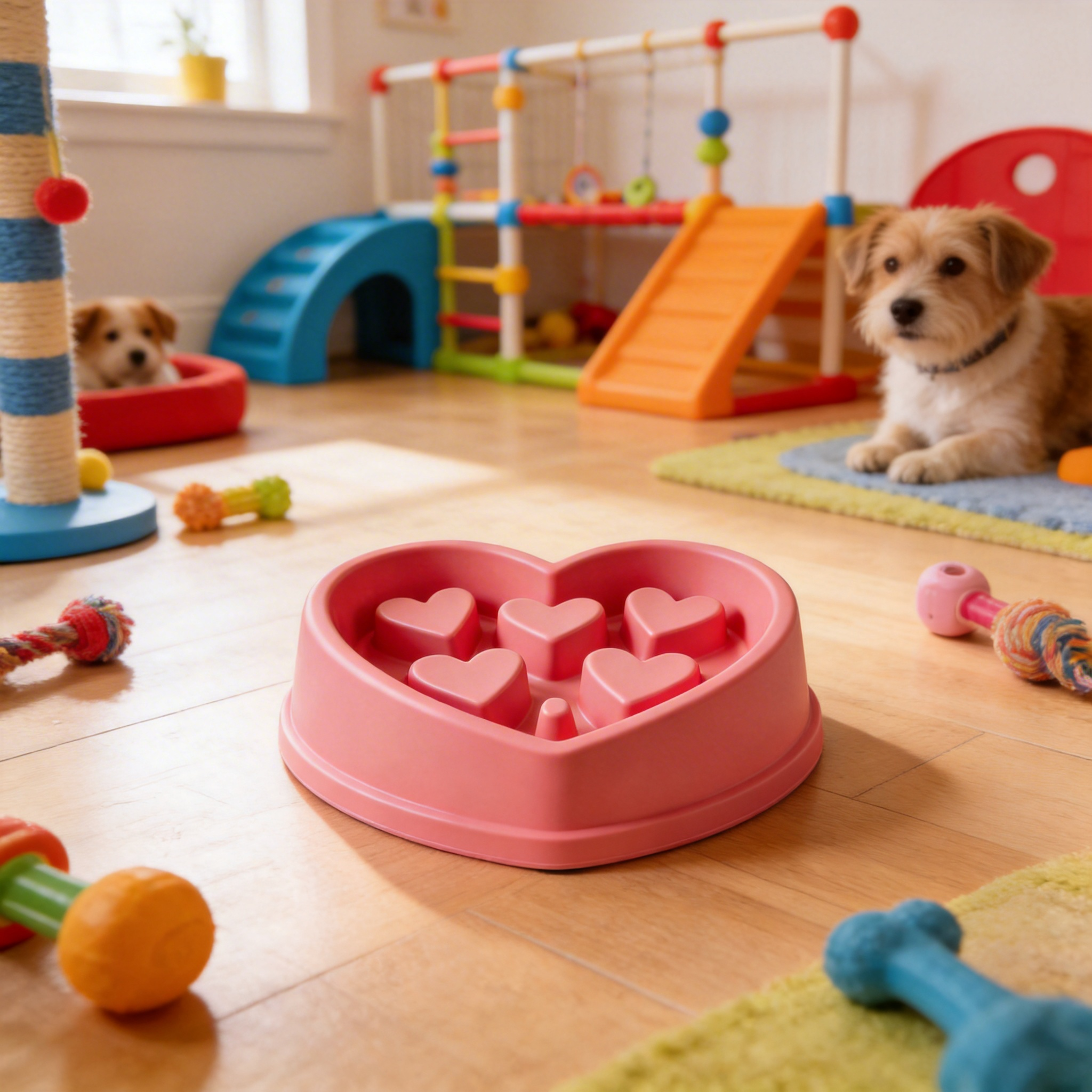 Heart-Shaped Slow Feeder | High-Quality Plastic | Love-Filled Feeding Time | Ideal Gift for Dog Lovers | Playful Heart Design