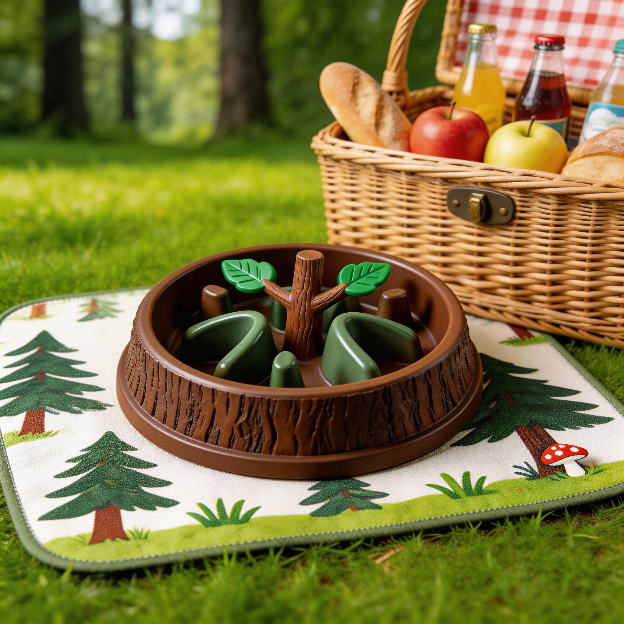 ree Trunk Slow Feeder | Durable Plastic | Nature-Inspired Feeding Bowl | Perfect Gift for Nature Lovers | Unique Tree and Leaf Design