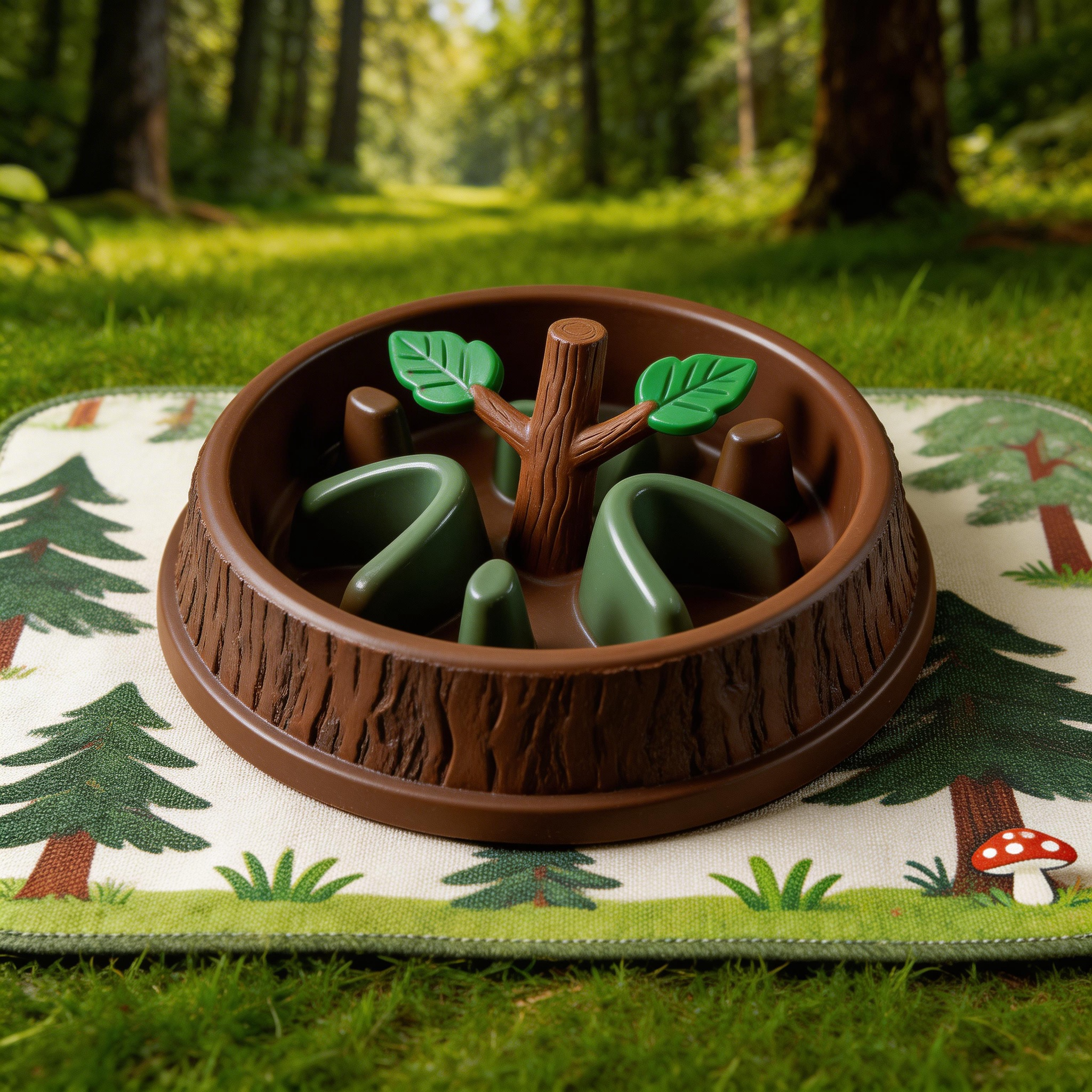 ree Trunk Slow Feeder | Durable Plastic | Nature-Inspired Feeding Bowl | Perfect Gift for Nature Lovers | Unique Tree and Leaf Design